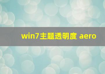 win7主题透明度 aero